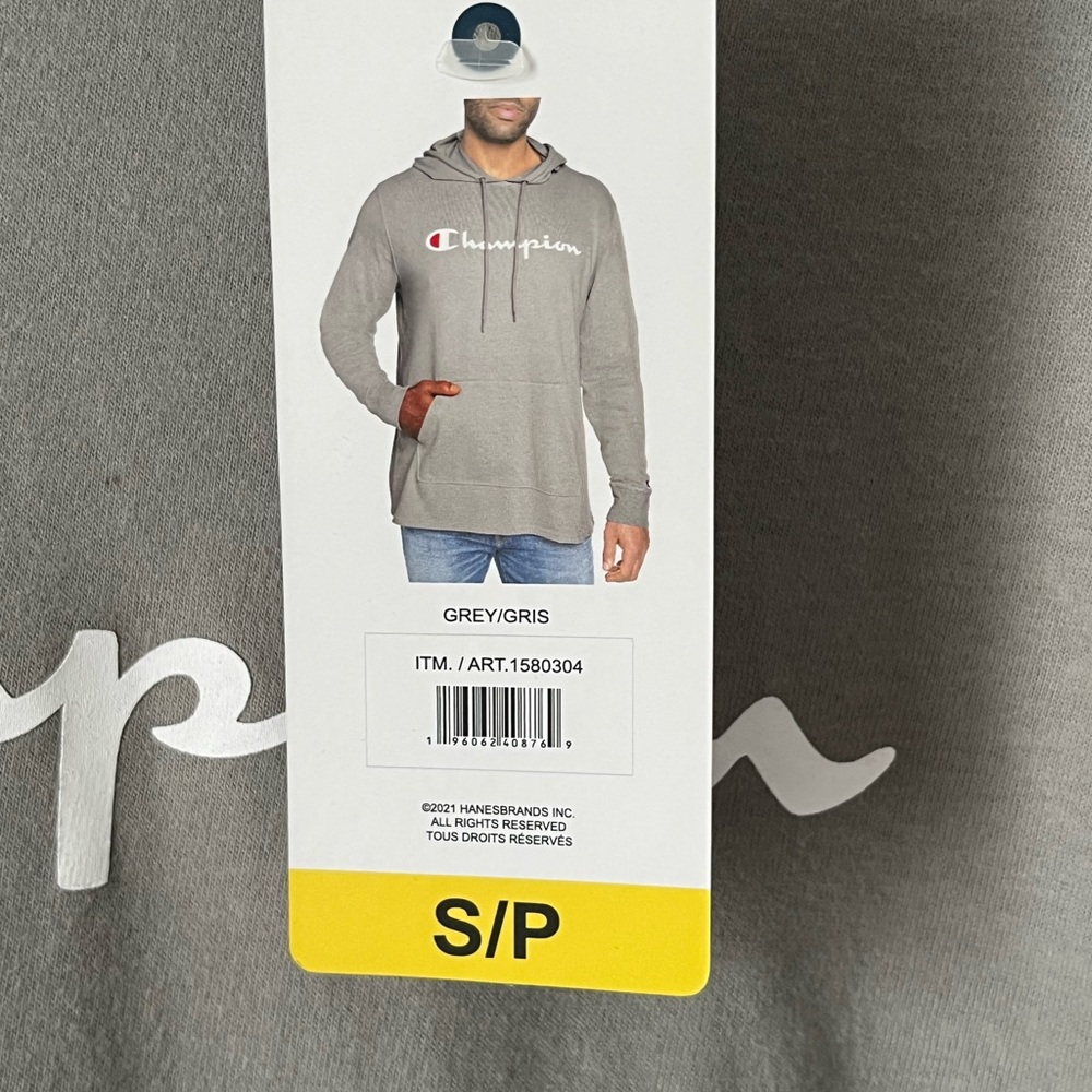 NWT CHAMPION Lightweight Hooded Top Grey | Small | - Picture 7 of 8